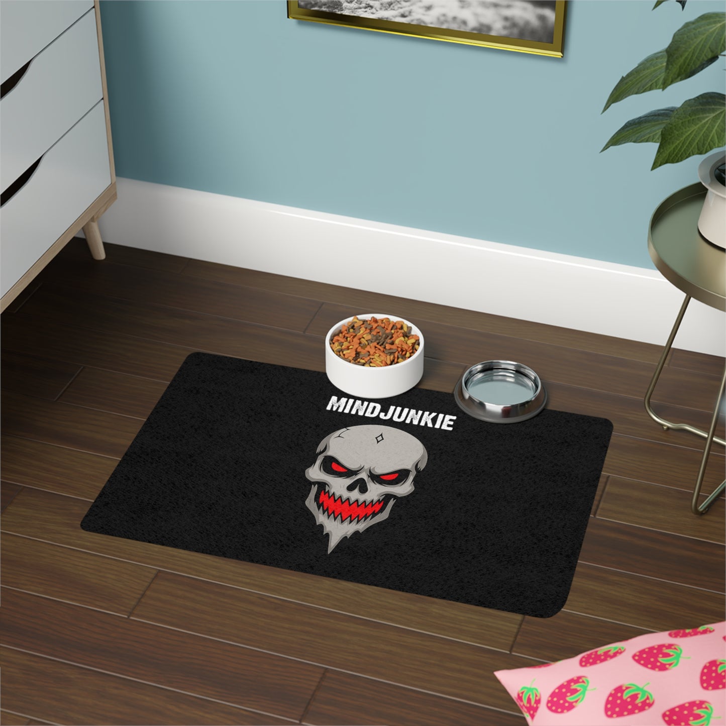 MINDJUNKIE Pet Food Mat – BIG Skull Logo