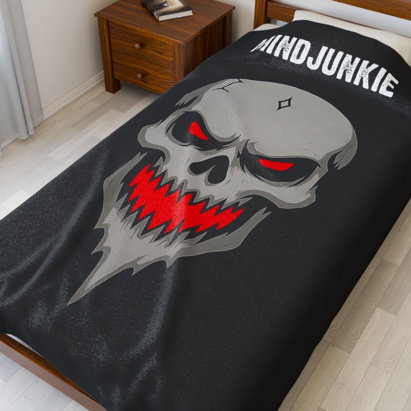 MINDJUNKIE Velveteen Blanket - BIG Skull (3 SIZES)