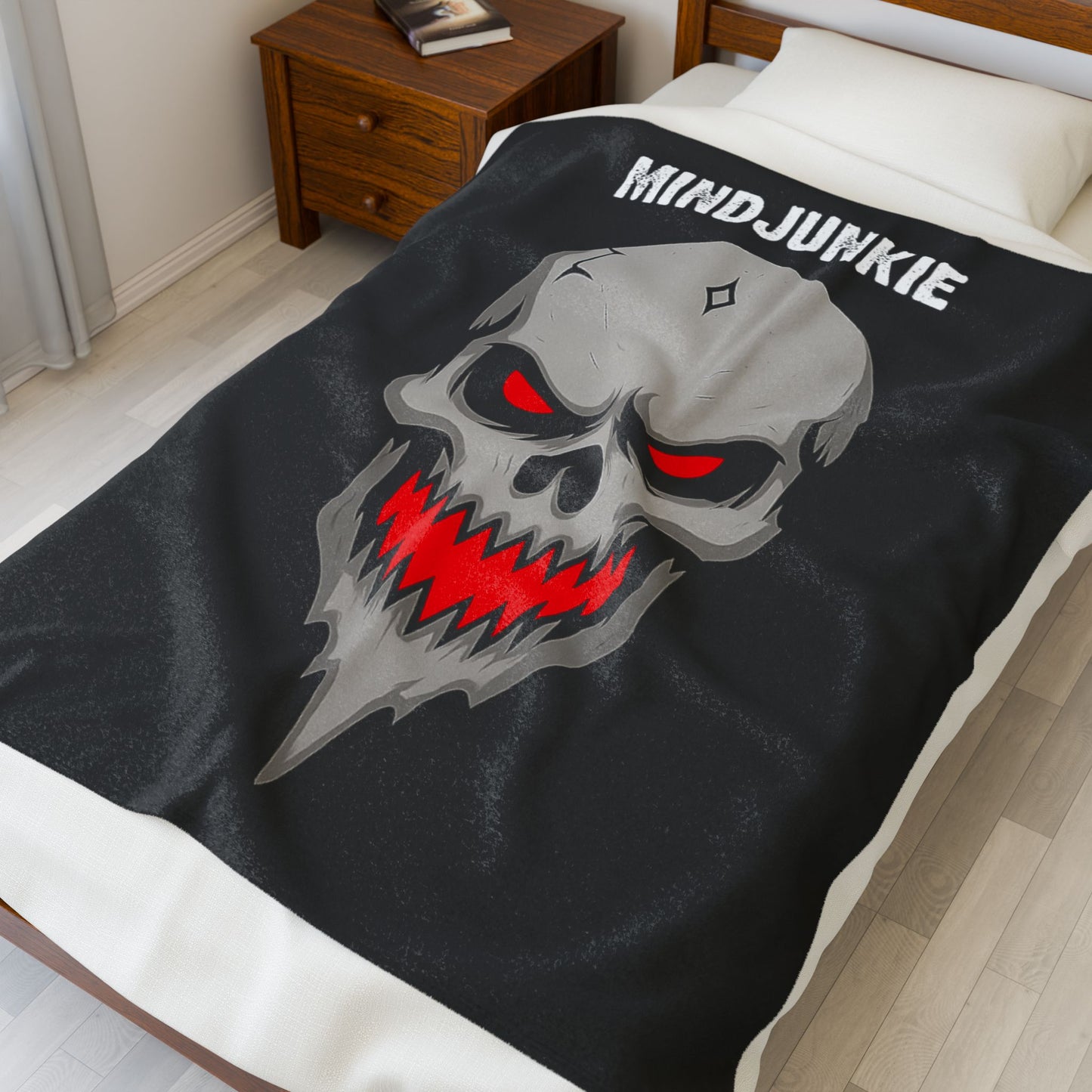 MINDJUNKIE Velveteen Blanket - BIG Skull (3 SIZES)