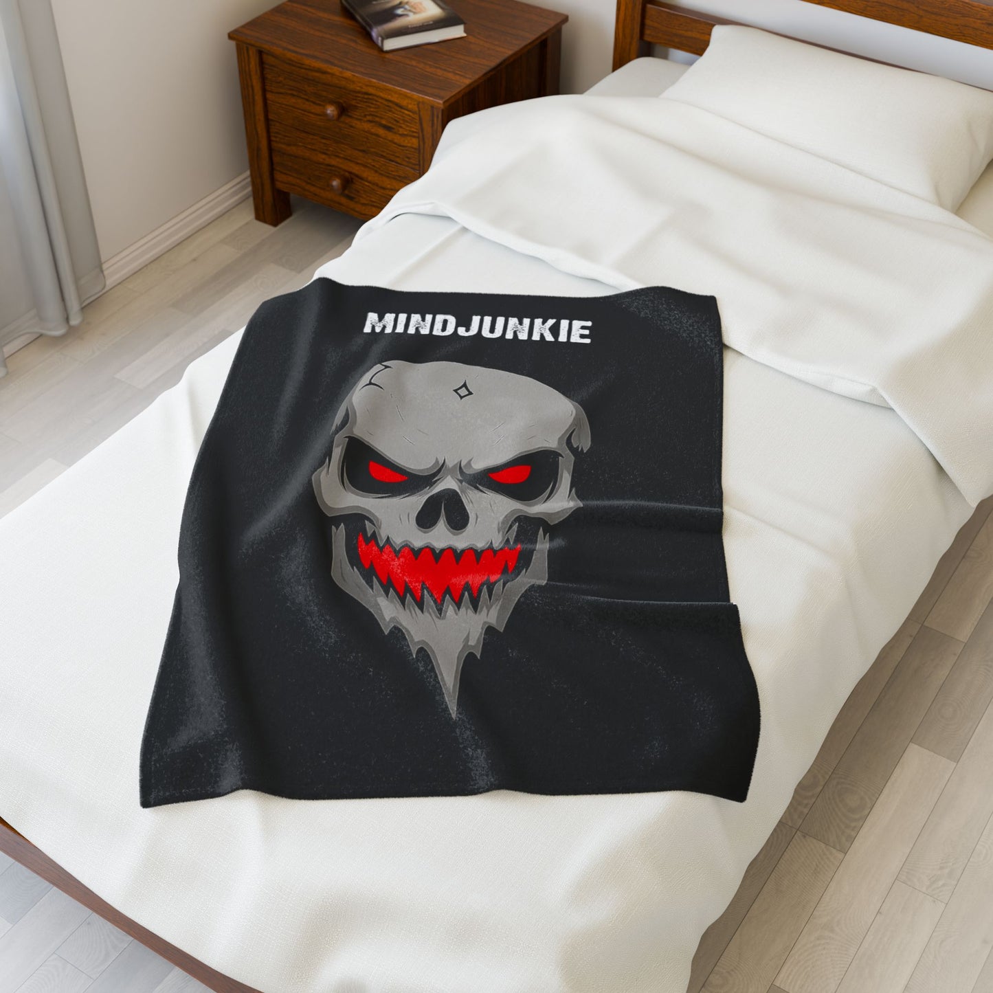 MINDJUNKIE Velveteen Blanket - BIG Skull (3 SIZES)